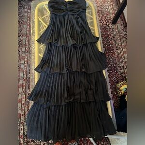 Lulu's Black Strapless Tiered Dress